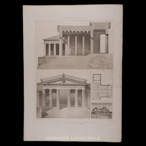 Acrópolis de Atenas, 1897 - Reconstrucción hipotética de la puerta. Heliograbado exquisito. 45,7 x 32,7 cm (folio de la corona).