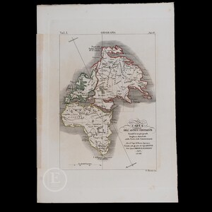 CARTE DE L'ANCIEN CONTINENT DE 1876 - Gravure sur acier coloriée à la main de « Opera complete di Buffon » - Édition italienne rare !