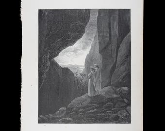 1880 EXIT FROM the ABYSS – Original Print from "The Vision of Hell" by Dante Alighieri