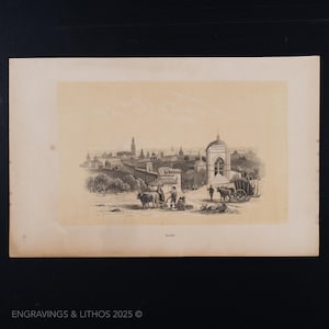 1851 SEVILLA, ANDALUSIEN, SPANIEN - Original Lithographie / Spanien von Cavaliere Pietro Giuria.