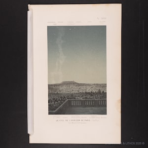 1877 Northern Sky Over Paris: Original Astronomy Lithograph from Le Ciel