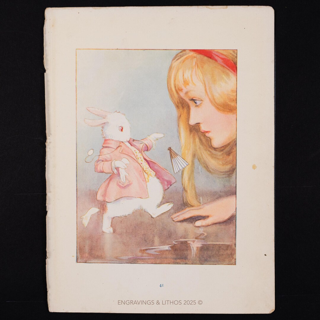 1916 ALICE MEETS the White RABBIT – Vintage Illustration From Alice’s ...