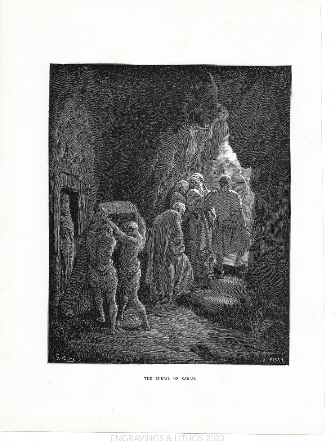 The Burial of Sarah. Original Engraving From the Dore - Etsy