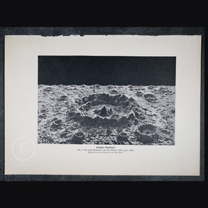 Moon crater - Weltall und Menschheit 1904 Astronomy print celestial