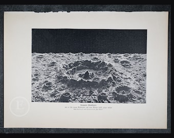 Moon crater - Weltall und Menschheit 1904 Astronomy print celestial