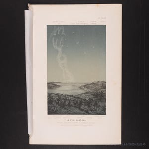 1877 Astronomy Print: Southern Sky Over Paris Lithograph from Le Ciel