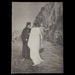 Statius&#39; Penance  - Purgatorio: Canto XXI - Collotype plate from La Divina Commedia by Fratelli Alinari 1902