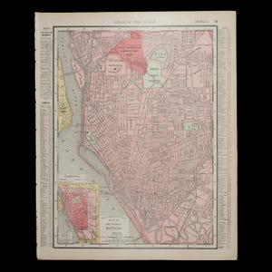 1897 BUFFALO, NEW YORK - Original Landkarte von Rand McNally and Company Atlas of the World