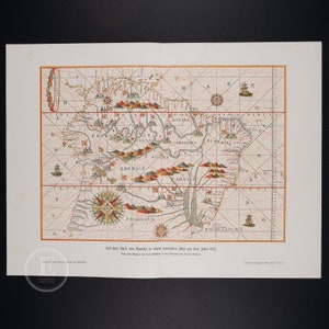 Landkarte von Amerika in einem spanischen Atlas von 1582. Farblithographie . Weltall und Menschheit 1904