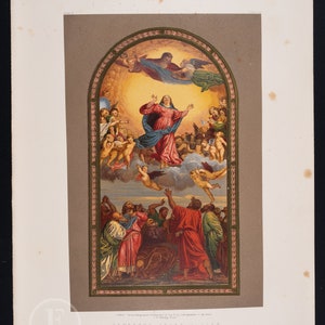 TAPESTRY AFTER TITIAN from France  - Antique authentic lithograph Masterpieces of industrial art & sculptures, 1862 - Stunning!