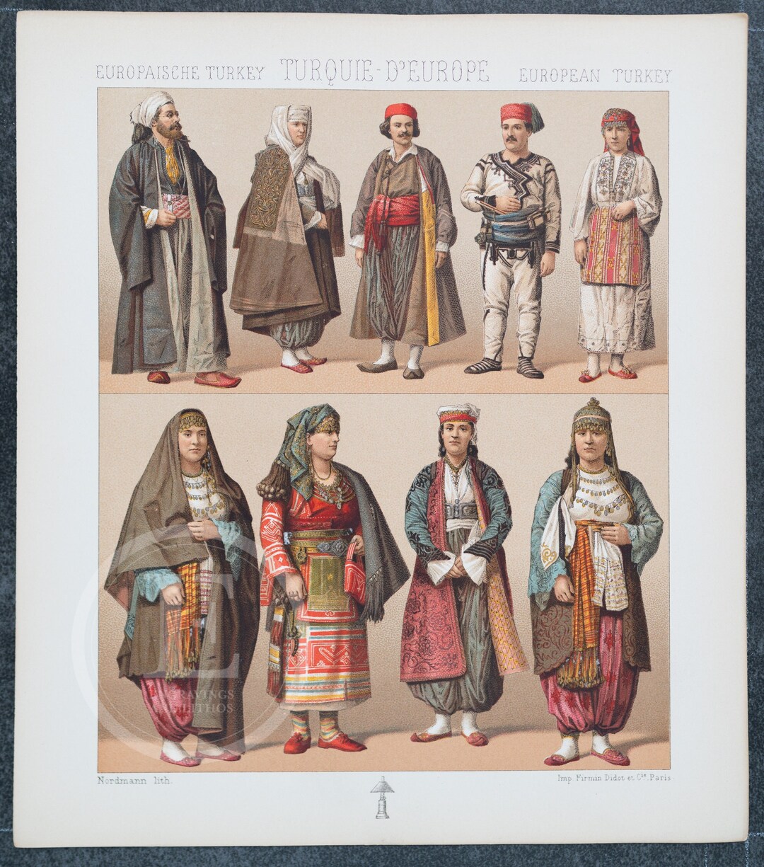 Turkey Traditional Costumes by A.racinet - EXQUISITE PRINT Color ...