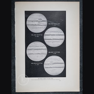 The planet Jupiter in 1889 - Weltall und Menschheit 1904 Astronomy print celestial