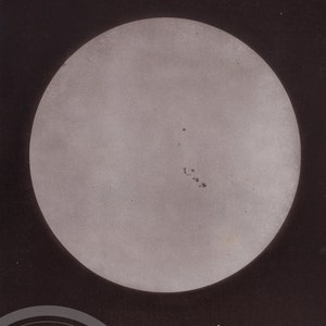Photography of the Solar Disk - Exquisite Plate - RARE ORIGINAL PRINT from a french astronomy book 1877