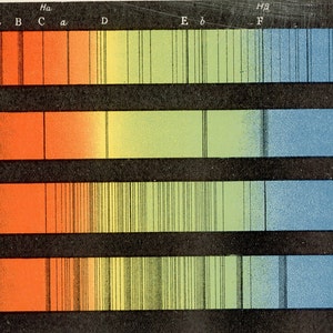 Spectra of the Sun and Stars - Astronomy Original Plate 1886 - Cassell & Company
