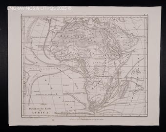 アフリカのビンテージ地図 - 物理地図 - 1935 年発行 - Etsy 日本