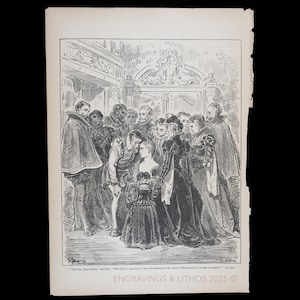 1880 Don QUIXOTE QUESTIONING the ORACLE – Gustave Doré Illustration – Original Antique Book Print from Don Quixote – Scarce!