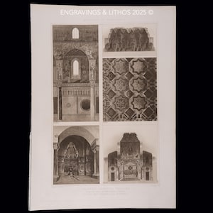 CAPELA PALATINA de 1905 em PALERMO - Heliogravura requintada - 17 pol x 12 pol (Fólio da Coroa)