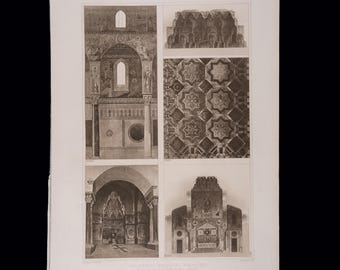 1905 PALATINE CHAPEL in PALERMO  - Exquisite Heliogravure - 17 in x 12 in (Crown Folio)