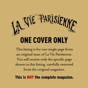 The image is a single page from an original issue of La Vie Parisienne magazine, and you will receive only the specific page shown in this listing, carefully removed from the original magazine. This is not the complete magazine.