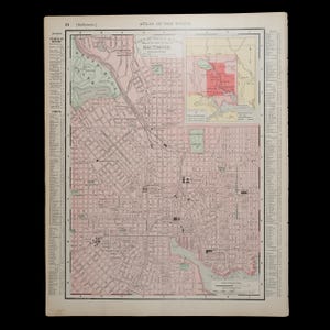 1897 BALTIMORE, MARYLAND, USA - Original Landkarte von Rand McNally and Company Atlas of the World