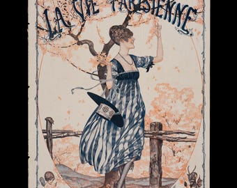 1917 Woman beneath Peach Blossoms by Charles Hérouard – Original La Vie Parisienne Cover
