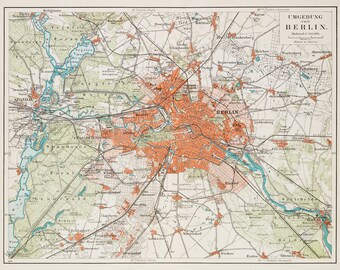 Map of Magdeburg Germany Original Color Lithography From - Etsy