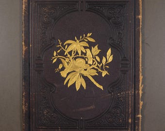 1852 Victorian Bird Nest Book Cover – Original Gilt Embossed Buffon Natural History Binding