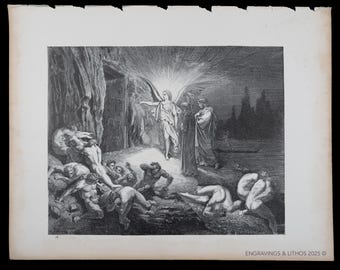 1880 THE RADIANT MESSENGER – Original Print from "The Vision of Hell" by Dante Alighieri