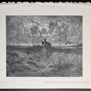 Don Quixote setting out on his adventures - Original engraving from &quot;The Dore Gallery&quot; Edmund Ollier 1870