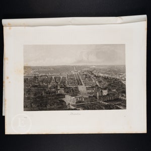 1856 Berlin, Germany   - Very rare plate from &quot;Book of the World&quot; - Hand colored original lithograph, Old Original Print