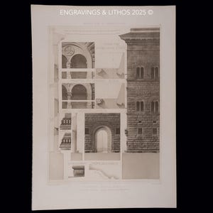 1905 PALAZZO STROZZI in FLORENCE - Window & Door Studies - Exquisite Heliogravure - 17 in x 12 in (Crown Folio)