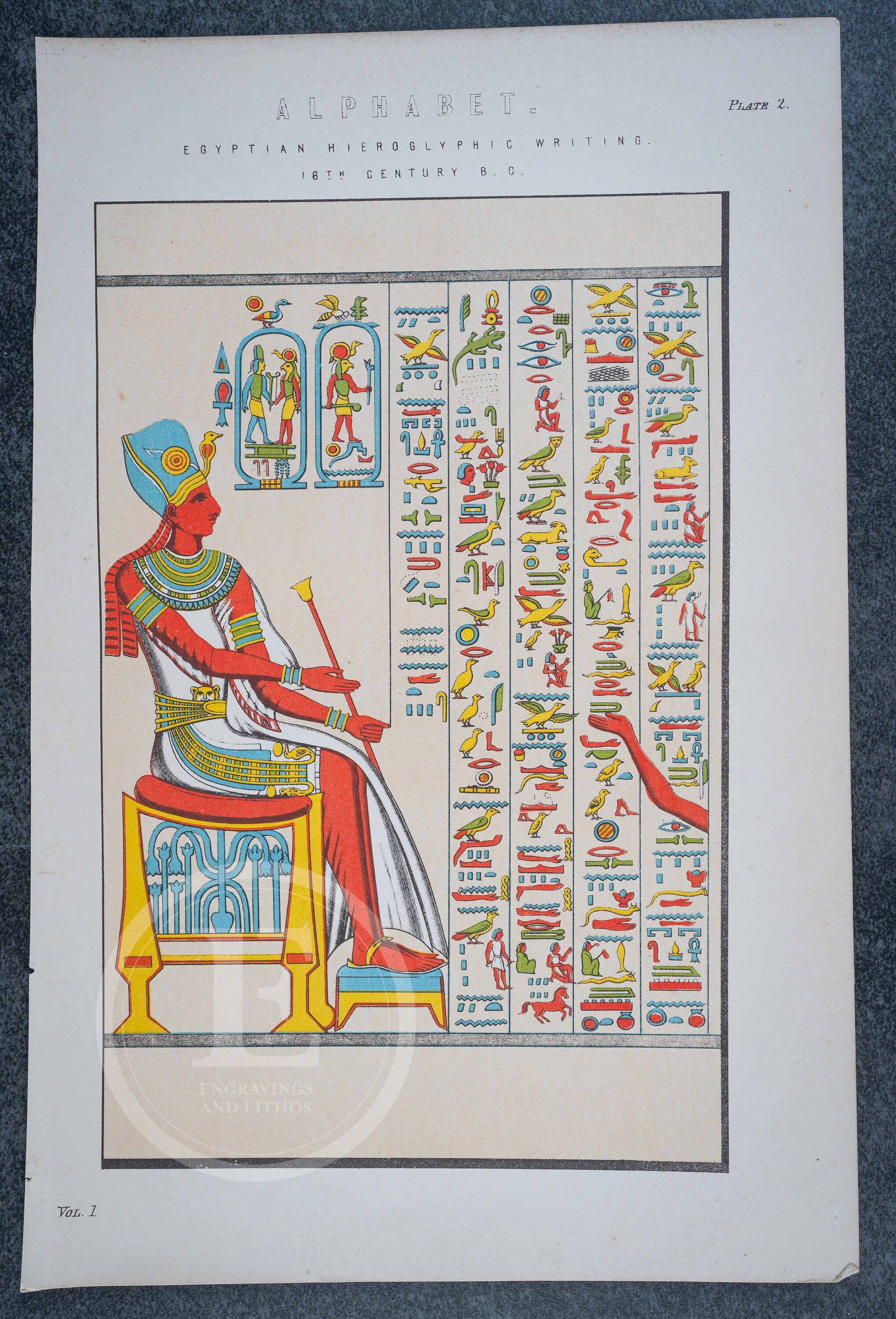 1891年。アルファベット：紀元前16世紀のエジプトの象形文字／国立百科