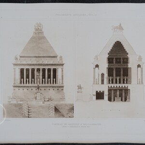 1905 Mausoleum at Halicarnassus, Turkey  - EXQUISITE Heliogravure . 17.75 in x 12.5 in (Crown Folio)