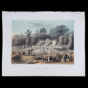 1855 Saint Cloud: Historic Commune and Scenic Suburb of Paris is a hand-colored steel engraving by Albert Henry Payne “Payne’s Universum”