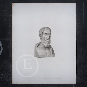 1812 Aansluitkop van Epicurus - EXQUISITE originele plaat (211 jaar oud)