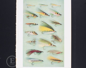 Fly Fishing Lures - Vintage print from 1966 - Streamer Fly Tying - gift for angler print