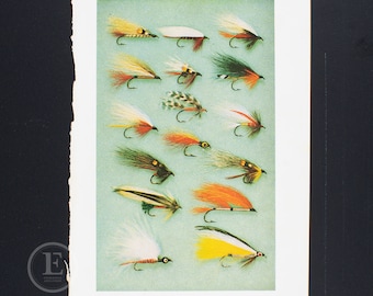 Fly Fishing Lures - Vintage print from 1966 - Streamer Fly Tying - gift for angler print