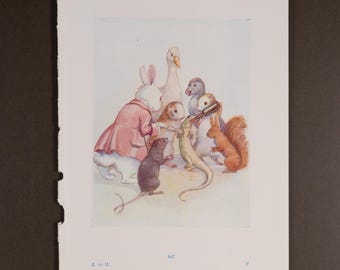 1916 ALICE MEETS the ANIMALS – Vintage Illustration from Alice’s Adventures in Wonderland by Lewis Carroll