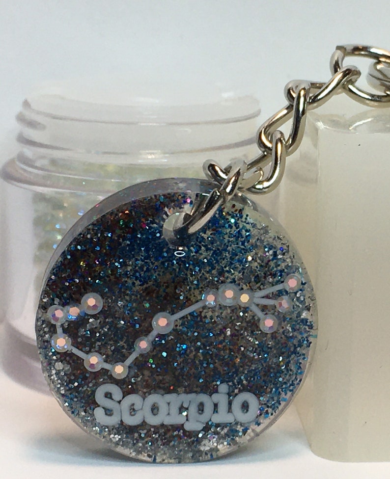 Scorpio Constellation Resin Keychain Pendent