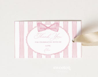 Ballerina Birthday Thank You Favour Tags, Printable Gift Tags, Tutu Cute Theme (Editable Digital Download)