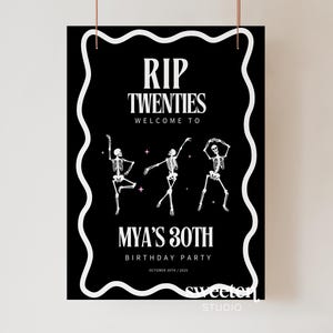 RIP to My 20s Party | Welcome Sign Editable Template | Funeral For My Youth Sign | 30th Birthday Decor | Death to my 20s | Digital Download