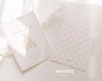 Champagne Tower Bridal Shower Invitation, Watercolor Brunch and Bubbly Printable Invite (Canva Template, Digital Download)