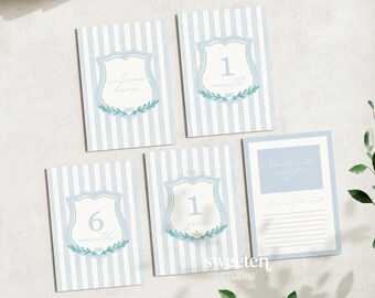 Baby Boy Monthly Milestone Cards, Newborn First Year Keepsake (Printable Digital Download)