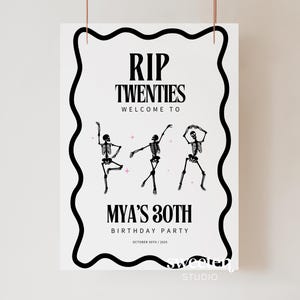 RIP to My 20s Party | Welcome Sign Editable Template | Funeral For My Youth Sign | 30th Birthday Decor | Death to my 20s | Digital Download
