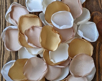 Antique gold wedding aisle decor, flower girl petals for baskets, ceremony reception confetti toss, bridesmaid proposal gifts anniversary