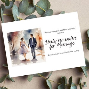 Printable Marriage Affirmation Cards: Watercolor Quotes for Couples (Digital Download