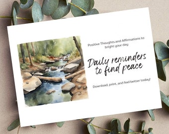 Friends of Peace Affirmation Cards – Printable Daily Mindfulness Deck – Peace, Love & Faith Digital Download for Mental Wellness