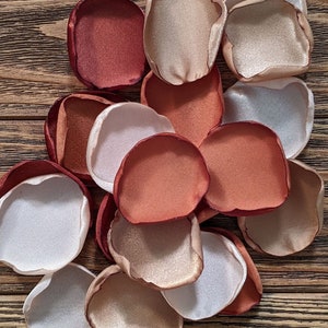 Fall rust boho wedding decor, autumn terracotta flower girl petals for baskets, barn rustic aisle runner toss, woodsy bridal shower decor