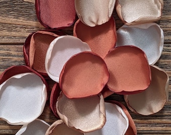 Fall rust boho wedding decor, autumn terracotta flower girl petals for baskets, barn rustic aisle runner toss, woodsy bridal shower decor