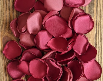 Burgundy cinnamon rose wedding rose petals, aisle runner decor, valentines wedding, flower girl flowers for baskets, party table confetti